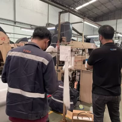 รีวิวการติดตั้งอินเวอร์เตอร์ปรับรอบมอเตอร์ Veichi AC310 7.5 kW จังหวัดชลบุรี เครื่องทอผ้า