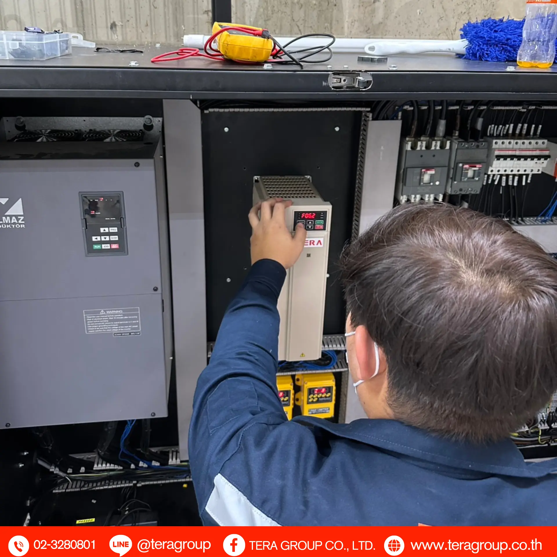 ติดตั้งงานเครนอินเวอร์เตอร์ปรับรอบมอเตอร์ AC310 22kW นครสวรรค์