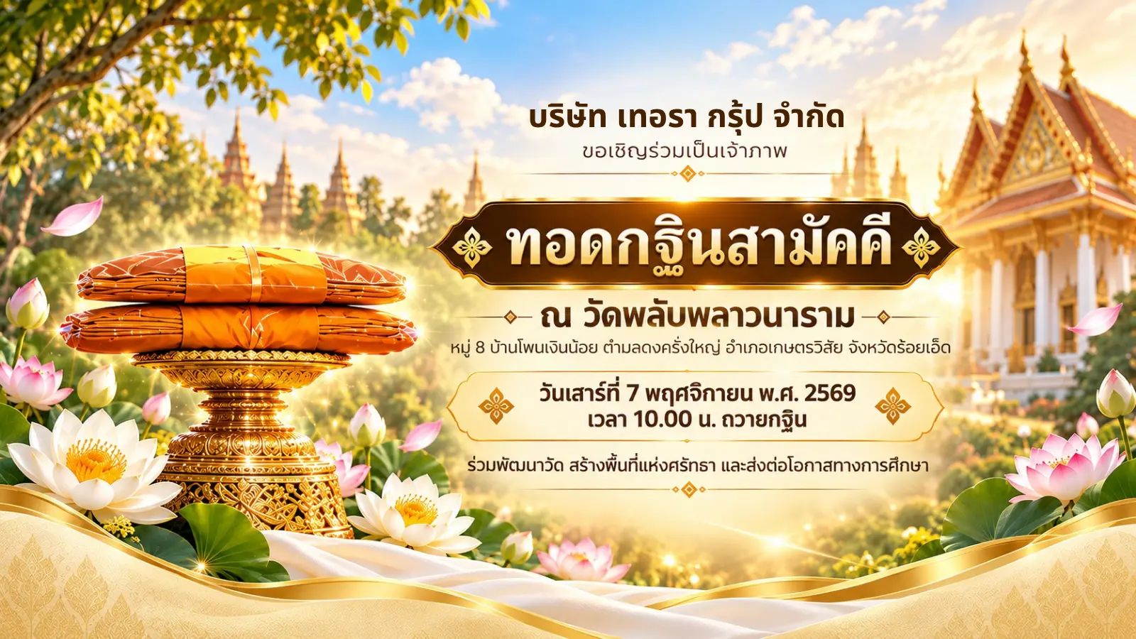 ทอดกฐิน กฐินสามัคคี 2569